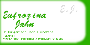 eufrozina jahn business card